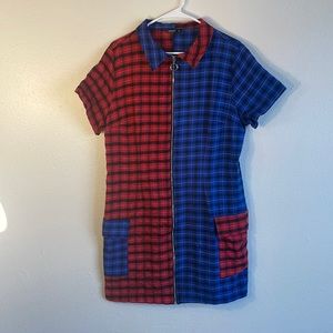 Blue and Red Shein curve dress